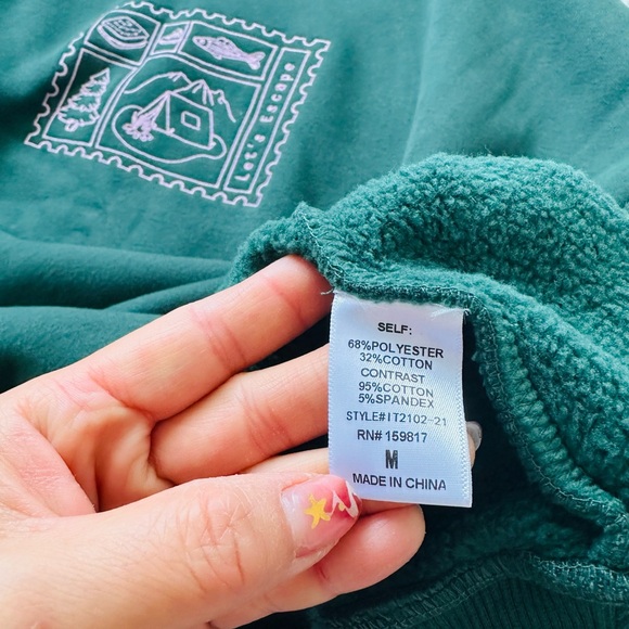 Altar'd State Teal Graphic Women's Sweater - Picture 3 of 7